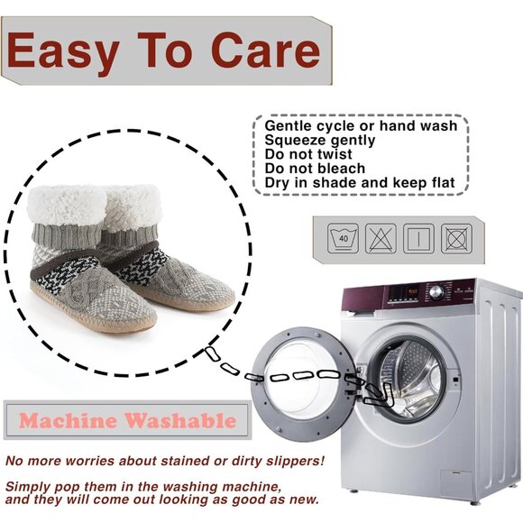 Women's Fuzzy Slipper Socks Winter Indoor Shoes Non-slip Gripper Sole - Picture 8 of 8